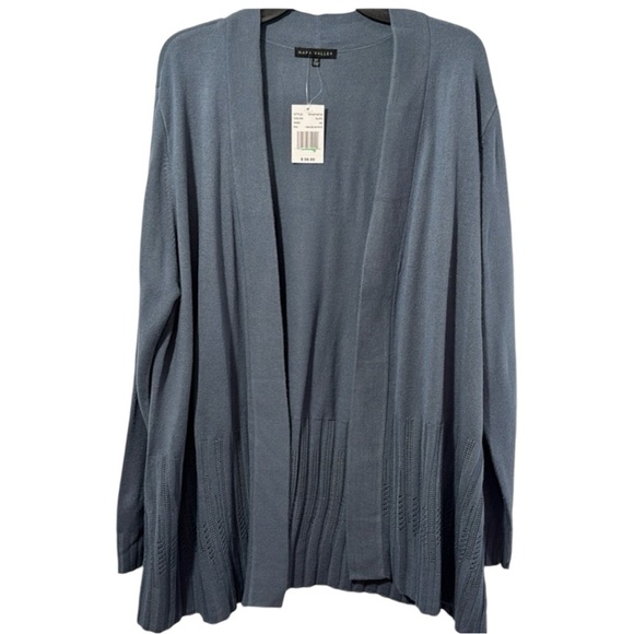 Napa Valley Sweaters - NWT Napa Valley Slate Blue Cardigan in Size 3X